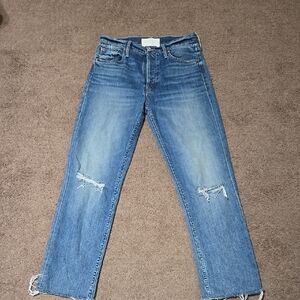Mother Women's Blue Distressed Jeans Size 28